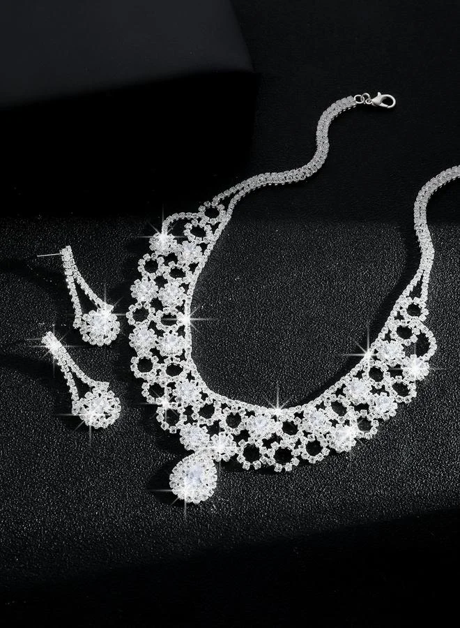 Take Two  2-Piece Embellished Necklace And Earrings Jewelry Set for Women | Best Price UAE